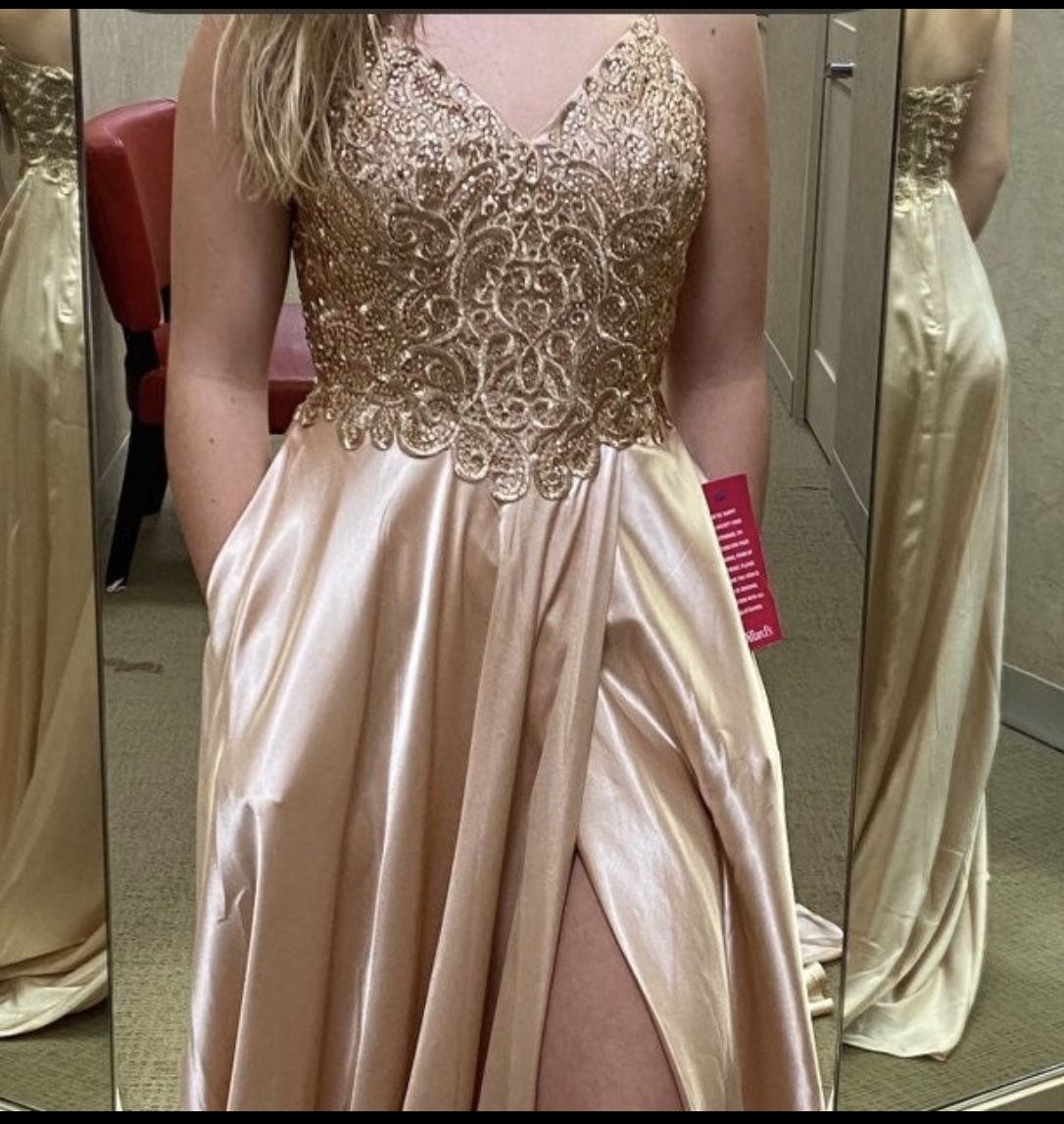 Beautiful Champagne color formal dress.