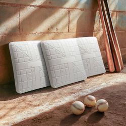 Cannon Sports Pro Molded Base Set of 3 for Baseball and Softball - 15" x 15" Molded Rubber with High-Density Foam Core Ground Anchored Bases - Include