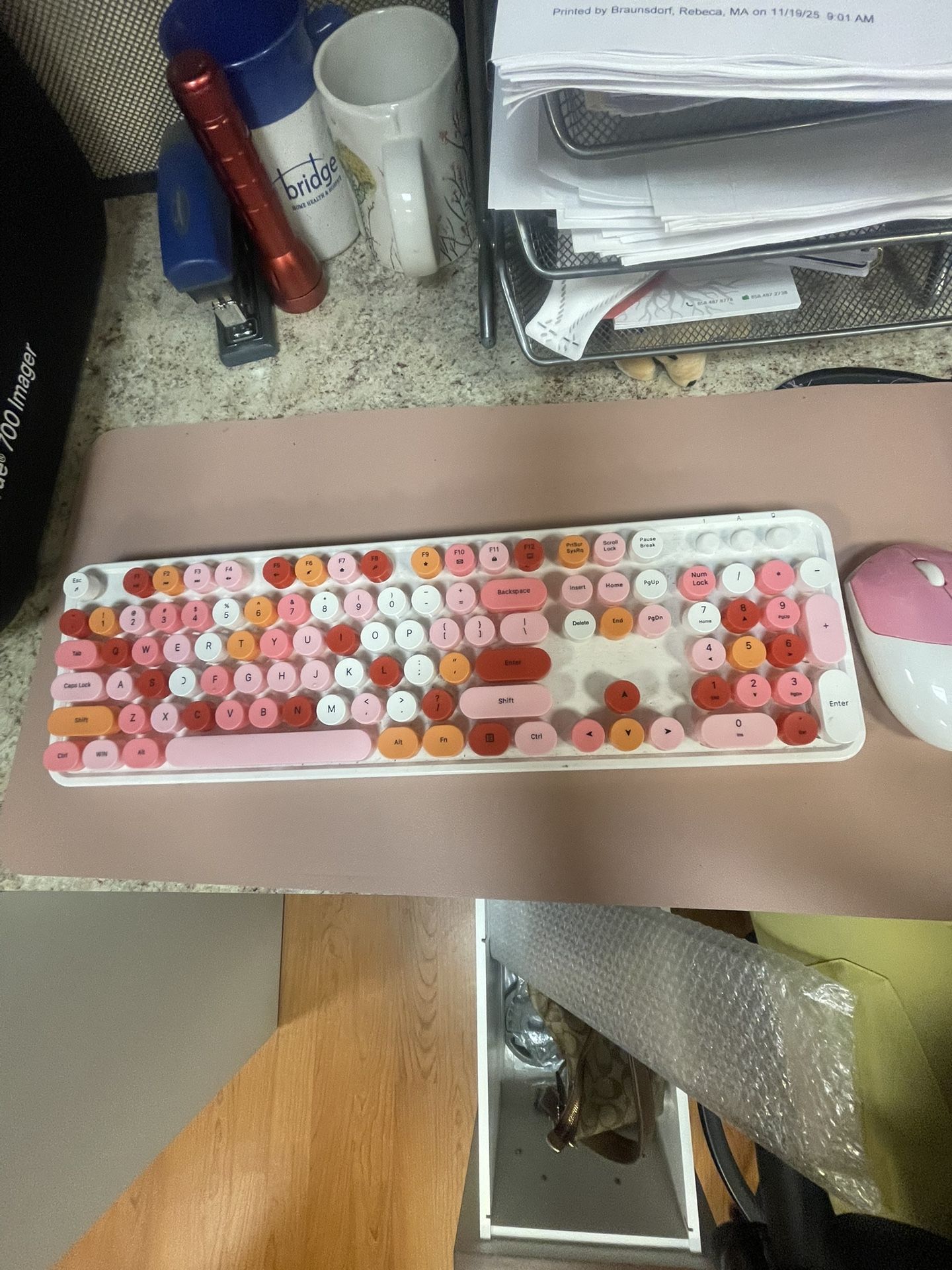 Wireless Colorful Keyboard, Mouse and Reversible Keyboard pad