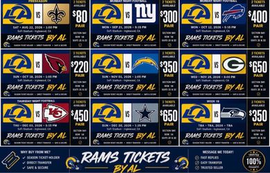 LA Rams 2026 Season Tickets Pair