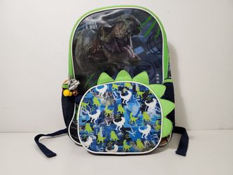 Universal Studio Jurassic Boy's Backpack with Lunch Bag, 2-Piece Set, Green