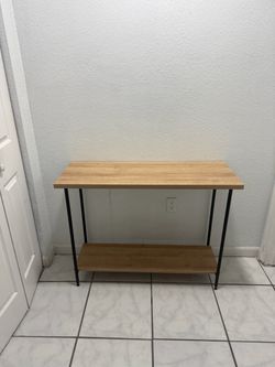 Wood and Metal Console Table