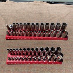 Tools Craftsman Socket’s.  1/2” And 3/8” With Holders 