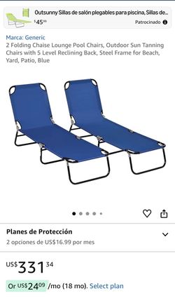 Outsunny Pair folding chaise lounge chairs  for 🏖️ or 🏊‍♀️