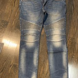 Express Men Skinny Ribbed Panel Jeans 