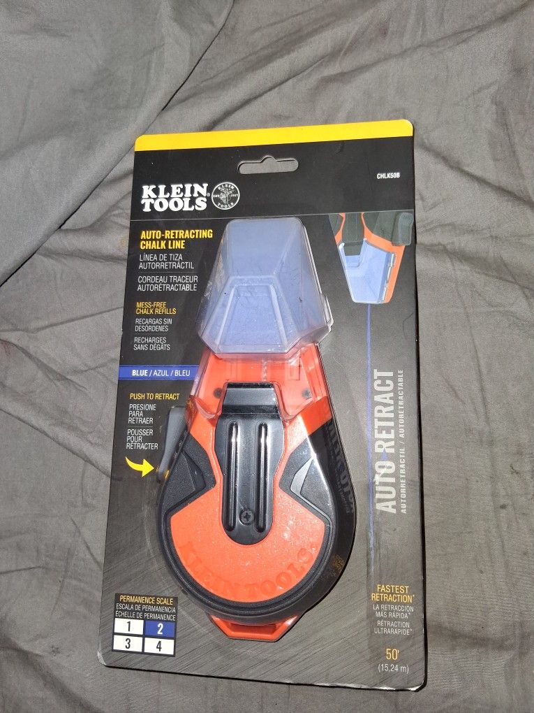 NEW Klein Tools Auto-Retracting Chalk Line (CHLK50B)