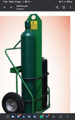 Ocy Acetylene safety cart,full TANKS cart hoses cutting torch