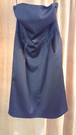 Strapless Little Black Satin Dress