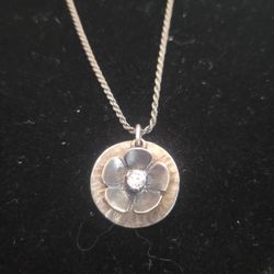 Silpada Oxidized Silver Flower Necklace 