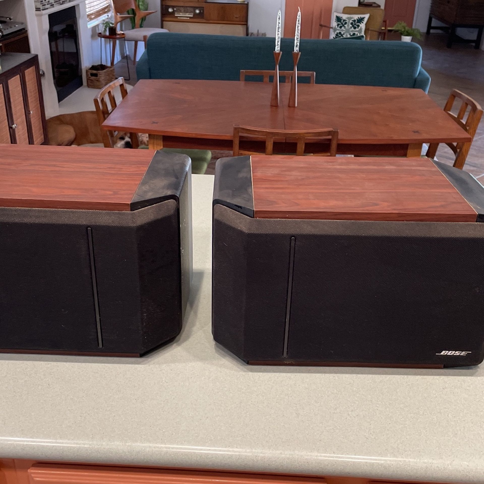 Vintage Bose speakers with wall mounting brackets