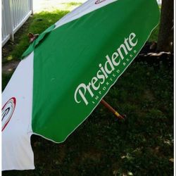 PRESIDENTE BEER  PATIO TABLE CANVAS UMBRELLA 7 ' ADJUSTABLE