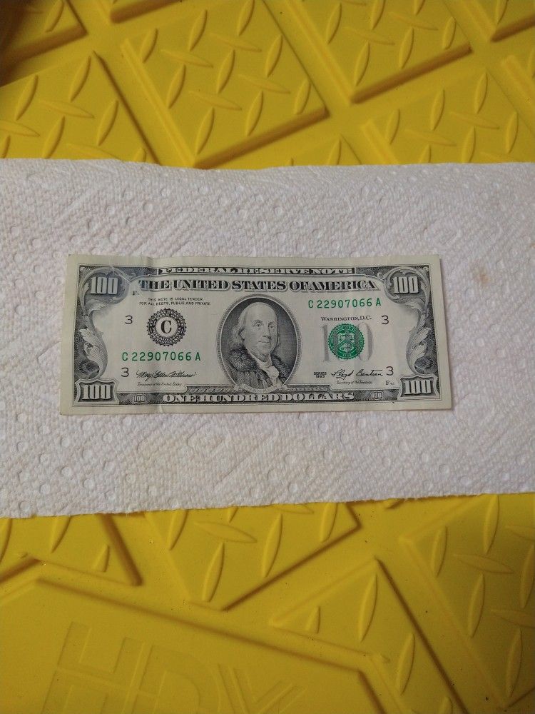 Billete De $100 Dólares De 1993