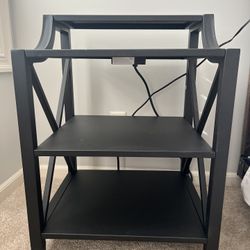 Metal Bedside Table with Power/USB