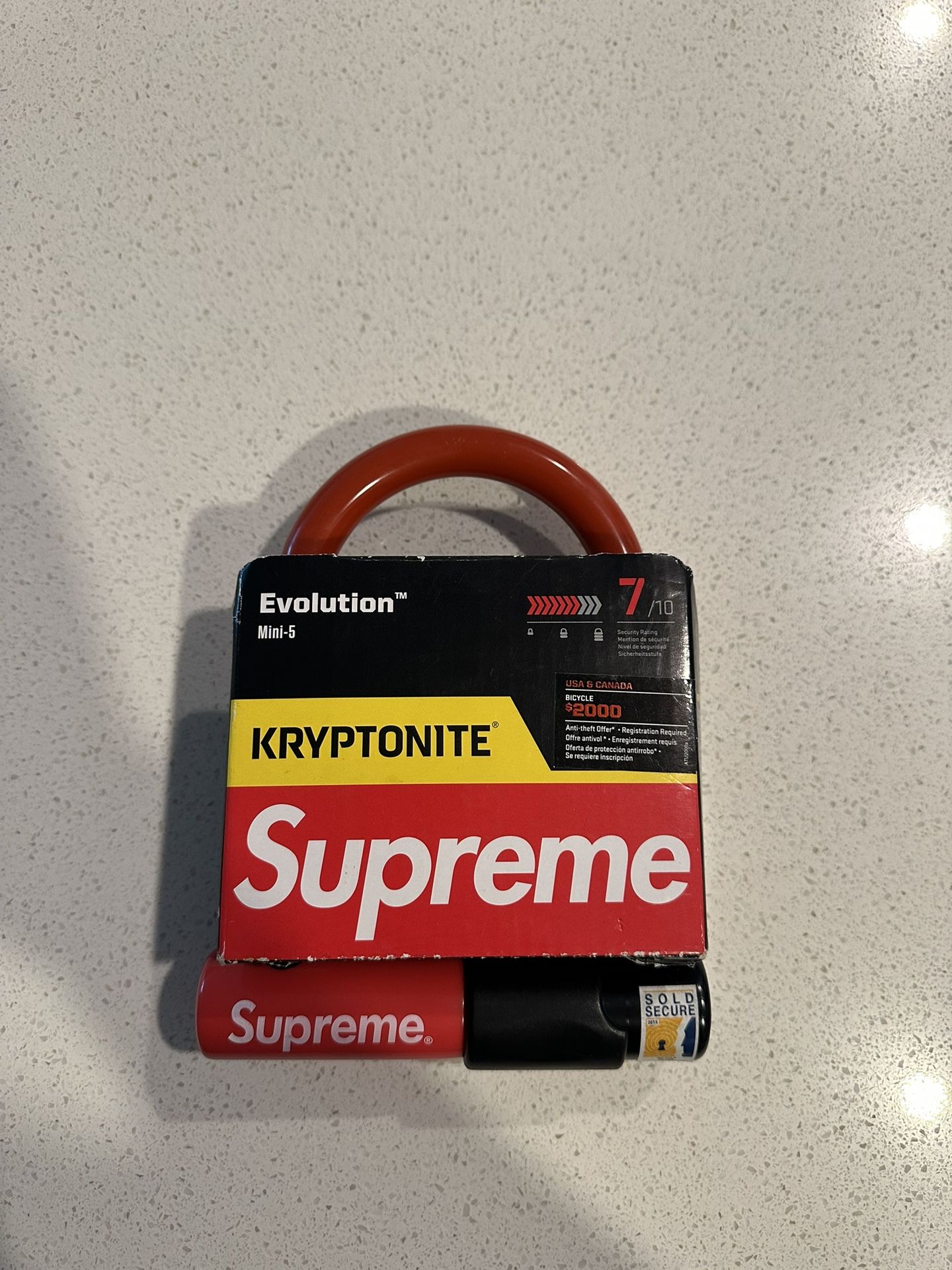 Supreme NYC Kryptonite Evolution Mini Bicycle Lock U Lock