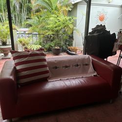 Red Small Couch 