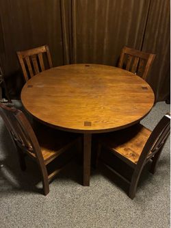 Solid Wood Table with 4 Chairs