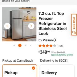 7.2 cu. ft. Top Freezer Refrigerator in Stainless Steel Look
by

Vissani