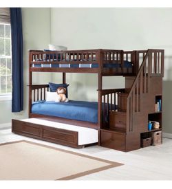 Columbia Staircase Bunk Bed / With Raised Panel Draws