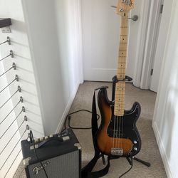Squier Bass with Fender Amp