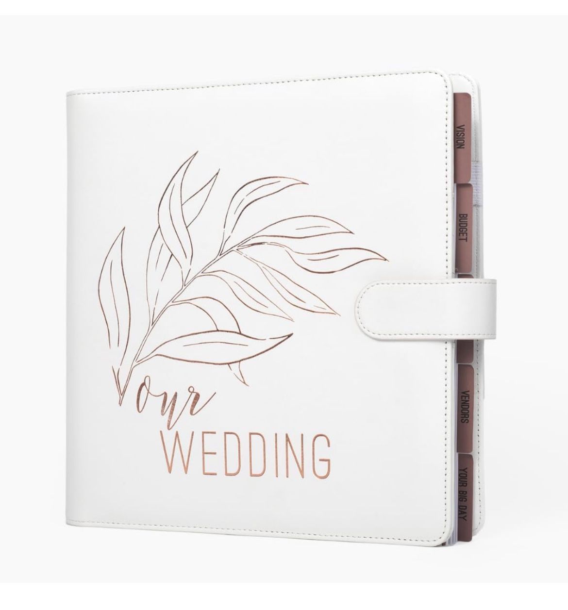  New Rose Gold and White Faux Leather Wedding Planner Book - Customizable Wedding Binder w/Checklists, Tabs - Wedding Planning Book And Organizer w/Bo