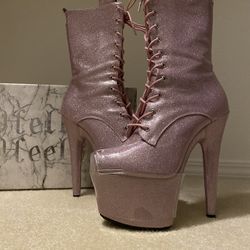 Hella Heels Glitterati Boot - Sugarbaby - 7 INCH; Size 10 