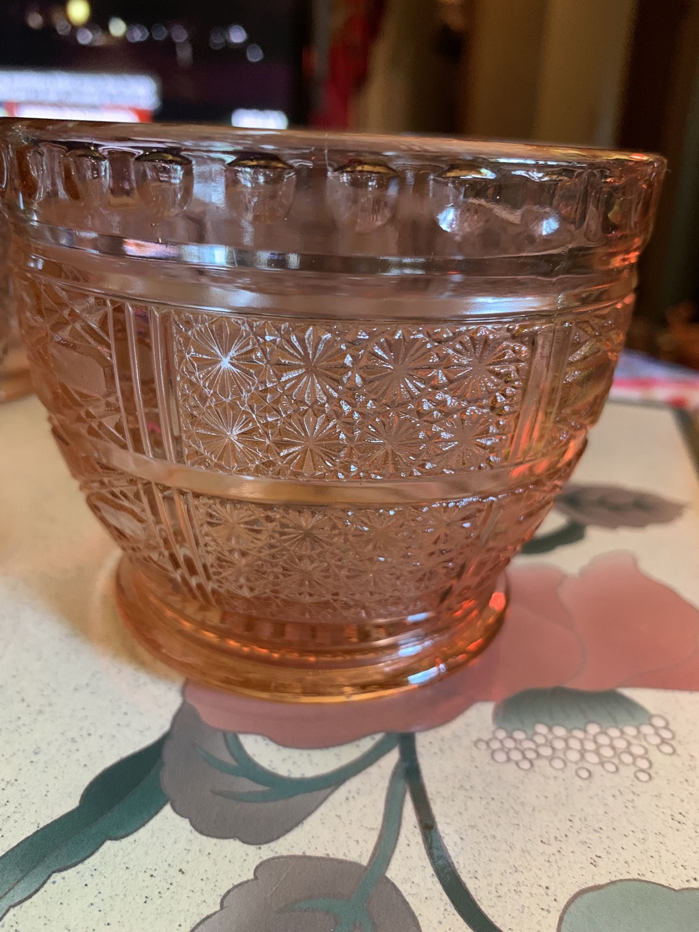 Pink Depression Glass Bowls Set Of 4