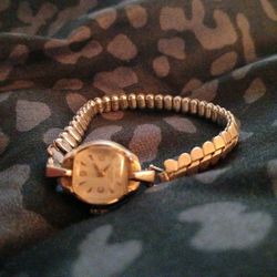 Women's Working 10k Rg Vintage Wind Up Watch