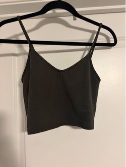 Army Green Forever 21 black crop top in a S #forever21 #basics