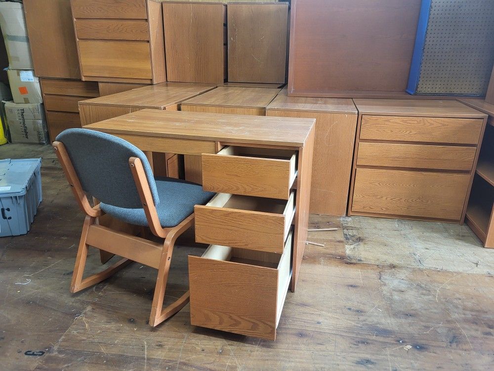 DRESSERS, CHAIRS, TABLES, DESK WITH REAL QUALITY WOOD