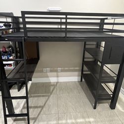 Metal /Wood Twin Bunk Bed