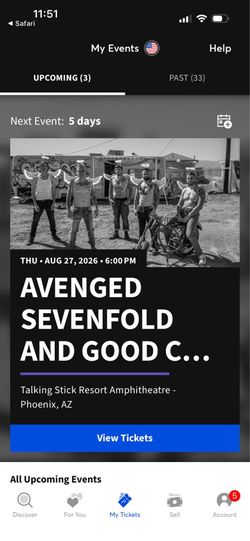 Avenged Sevenfold Tickets