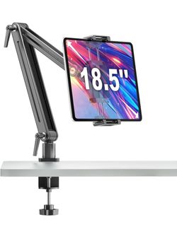 Portable Monitor Stand Desk Holder- Large Clamp support up to 6.5 12.9 14.6 15.6 18.5 inch 360° Rotating Base Swivel Tall Desk Arm Mount for iPad Pro/