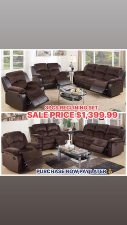 3pcs reclining sofa set