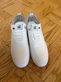 White Leather Fashion Sneakers Size 43
