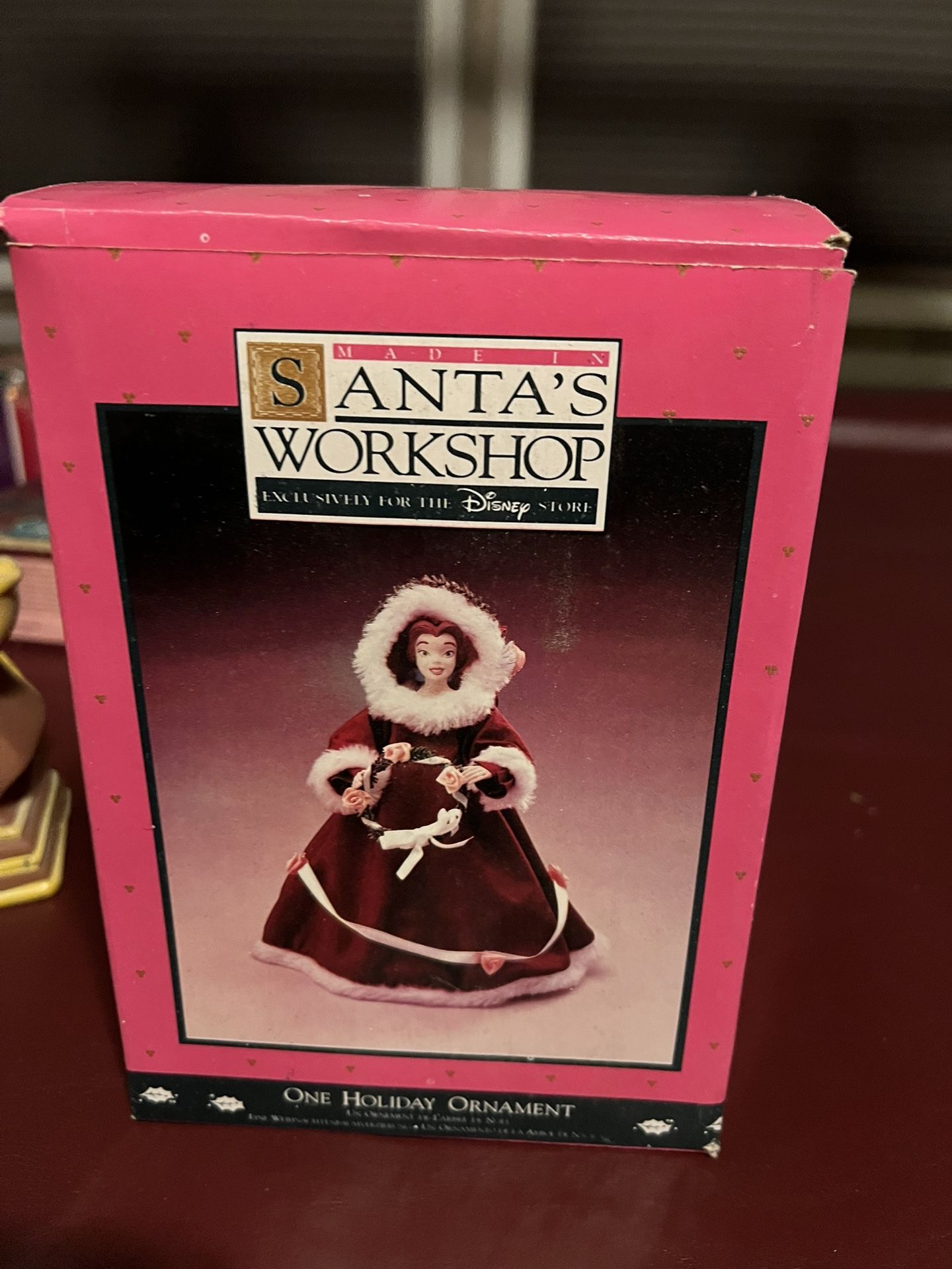 Vintage Beauty and the beast enchanted Christmas Disney store ornament doll