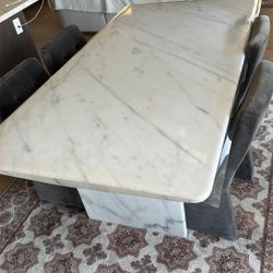 MARBLE TOP DINING  TABLE With 4 Chairs