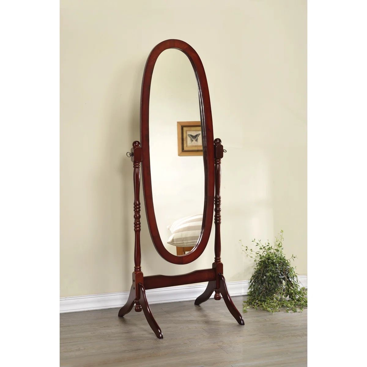 Oval shape floor mirror traditional vintage style