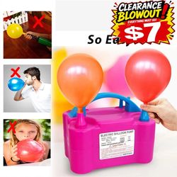 Portable Electric Balloon Pump High Power Two Nozzle Air Blower Inflator Party