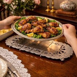 L.B.S. Co. Lawrence B. Smith 1950s Ornate Expandable Silverplate Trivet, 13x8”