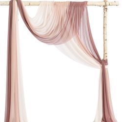 Ling's Moment Luxury Wedding Arch Drape Fabric, Easy to Hang Chiffon Sheer Curtains, Wrinkle-Free Tree Backdrop, Durable Wedding Decorations for Outdo