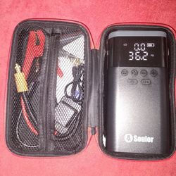 Portable jump starter and air compressor
