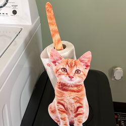 Orange Tabby Cat Paper Towel Holder 