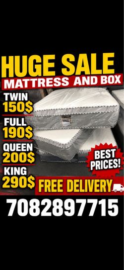 Huge sale for Mattress And Box Twin size #mattress and box 150.$ full 190$ Queen 200$ king 290$. free delivery free set up 708….289…7715… cash or Zell
