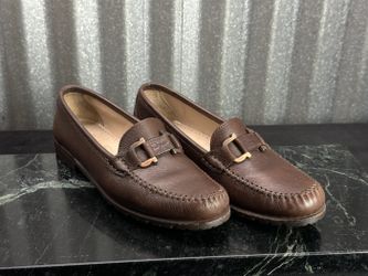 Salvatore Ferragamo Women's Brown Leather Bit Loafers, Size 7
