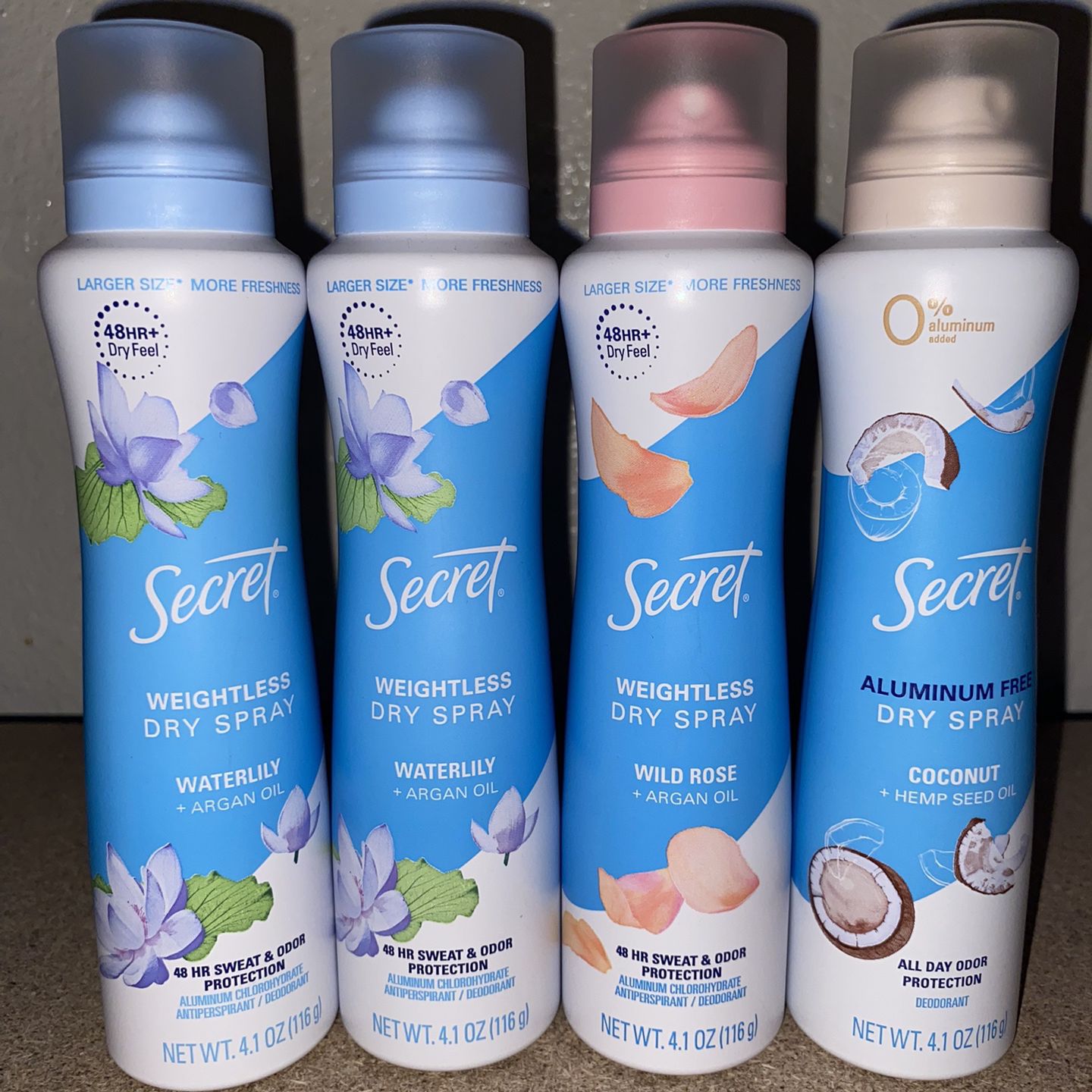 Secret Dry Spray Deodorant, Lavender + Hemp Seed Oil, Aluminum Free, 4.1  oz/116 g Ingredients and Reviews