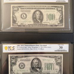 1934 United States reserve Notes for sale