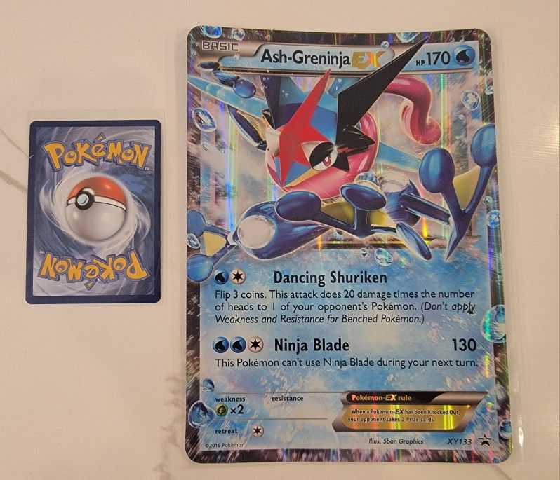 NM! JUMBO Pokemon Card Ash-Greninja EX XY133 Oversized Promo - LP/NM