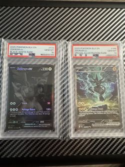 Pokemon  Black Bolt Zekrom EX Special Illustration Rare PSA 10 #166 SIR 2025 POKEMON BLK EN-BLACK BOLT BLACK WHITE RARE #172 ZEKROM EX PSA 10 SET