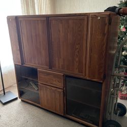 Old Fashioned Oak Entertainment Center 