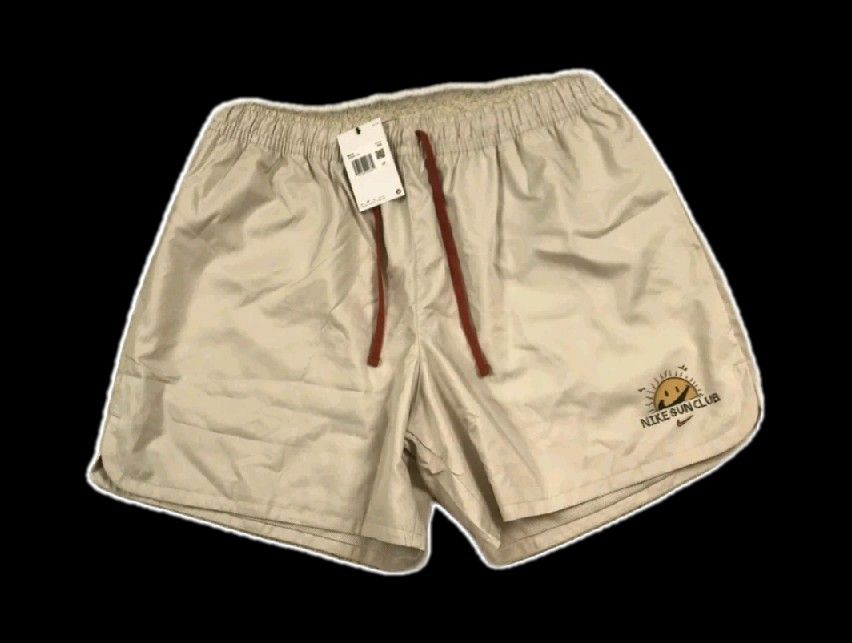 NEW Nike Sportswear Mens Woven Flow Shorts DV9600-104 Tan Nike Sun Club